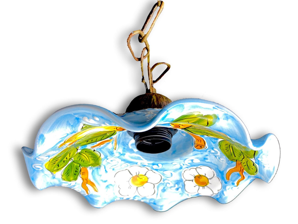 Lampadario in ceramica vietrese DECORO LIMONE VIETRI