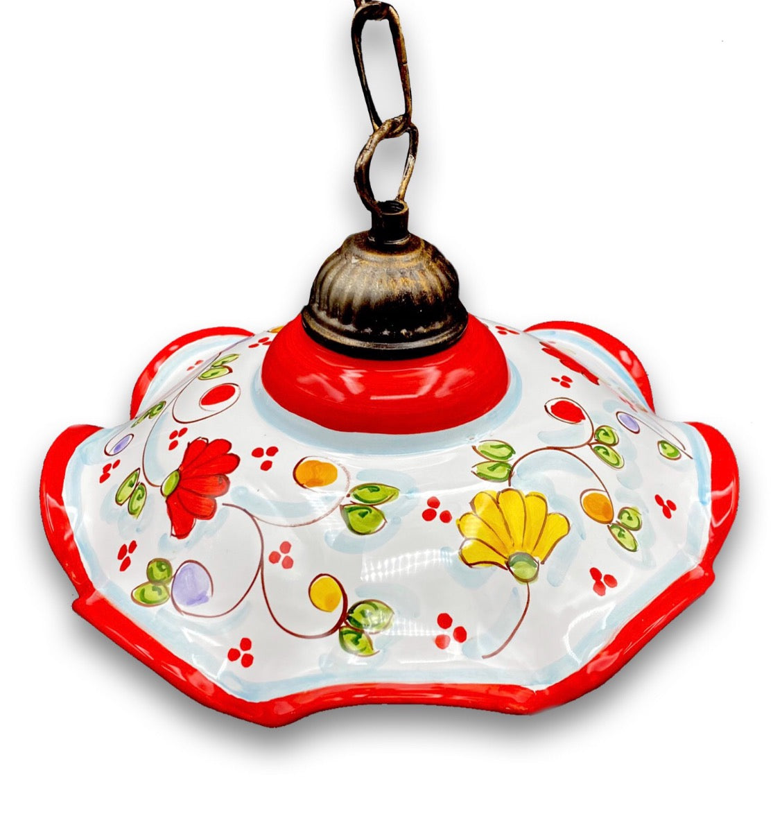 Lampadario in ceramica vietrese DECORO PRIMULA NEW