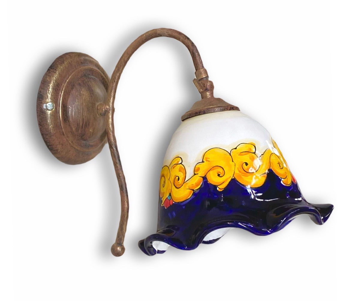Applique a campanella singola in ceramica vietrese DECORO BAROCCO