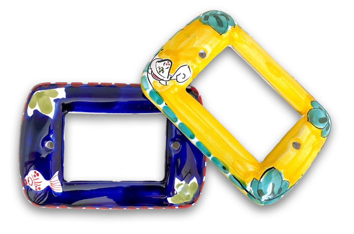 Coprinterruttore Living in ceramica di Vietri