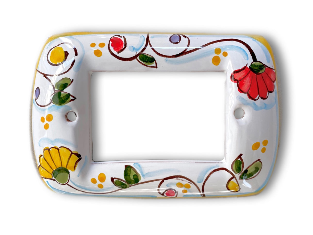 Coprinterruttore in ceramica vietrese Living DECORO PRIMULA NEW