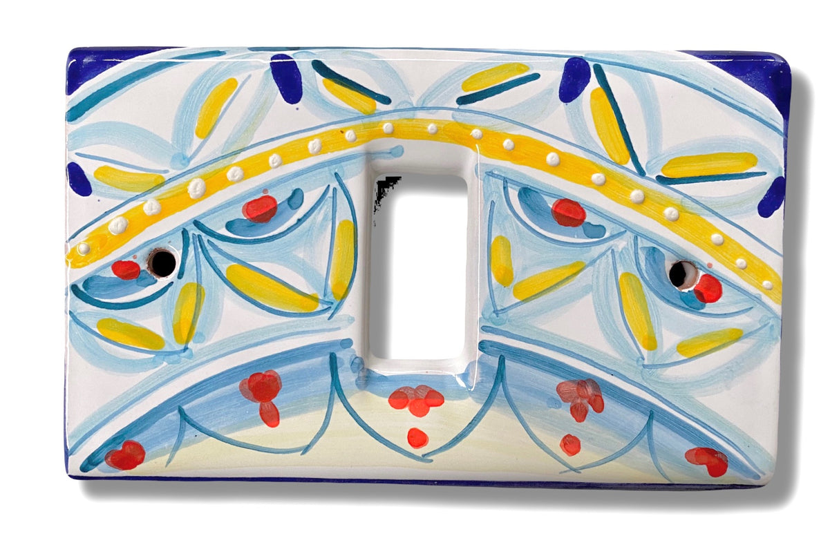 Coprinterruttore MAGIC in ceramica vietrese DECORO GEOMETRICO RAVELLO NEW