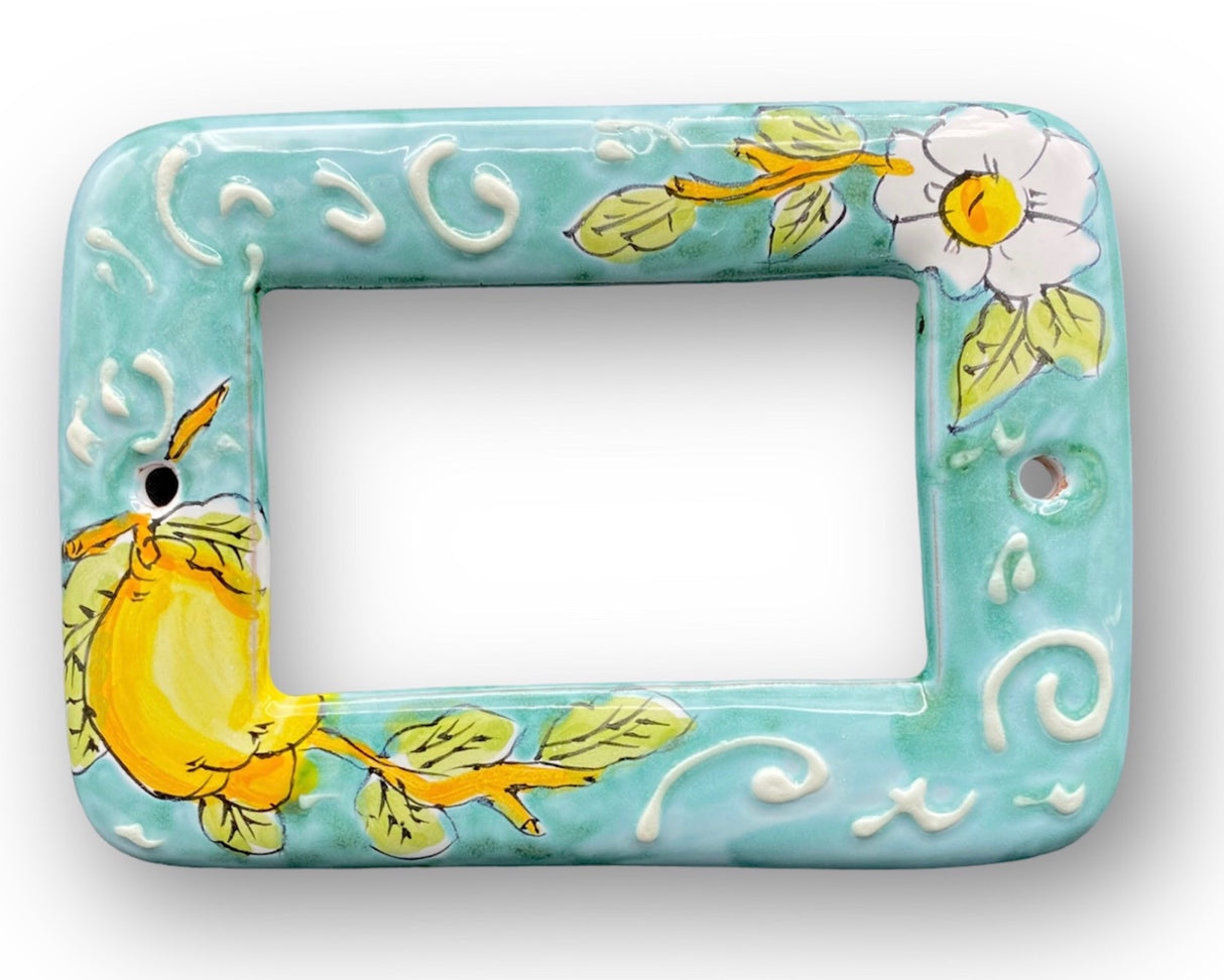 Coprinterruttore LIVING in ceramica vietrese DECORO LIMONE VIETRI