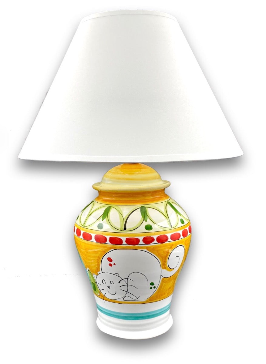Lume Classico in ceramica vietrese DECORO GATTO NEW