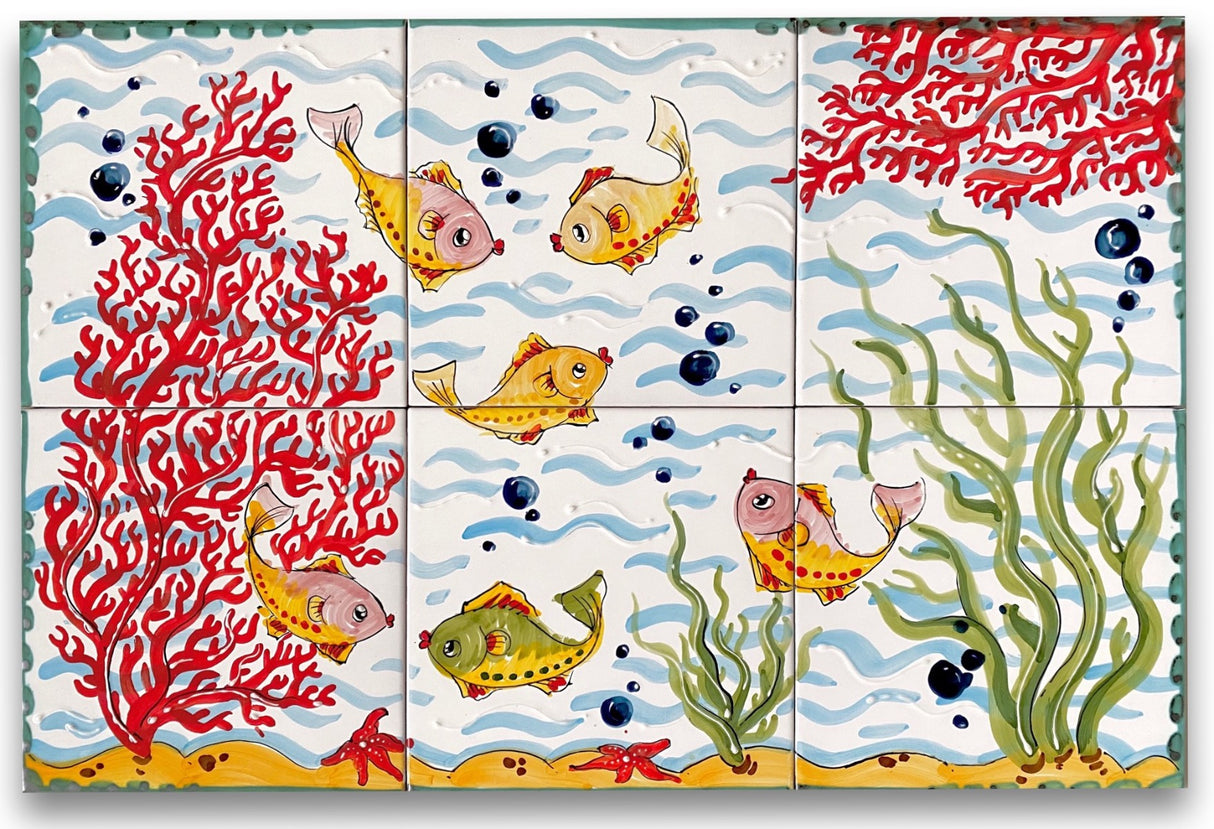 Pannello in ceramica di Vietri DECORO FONDO MARE