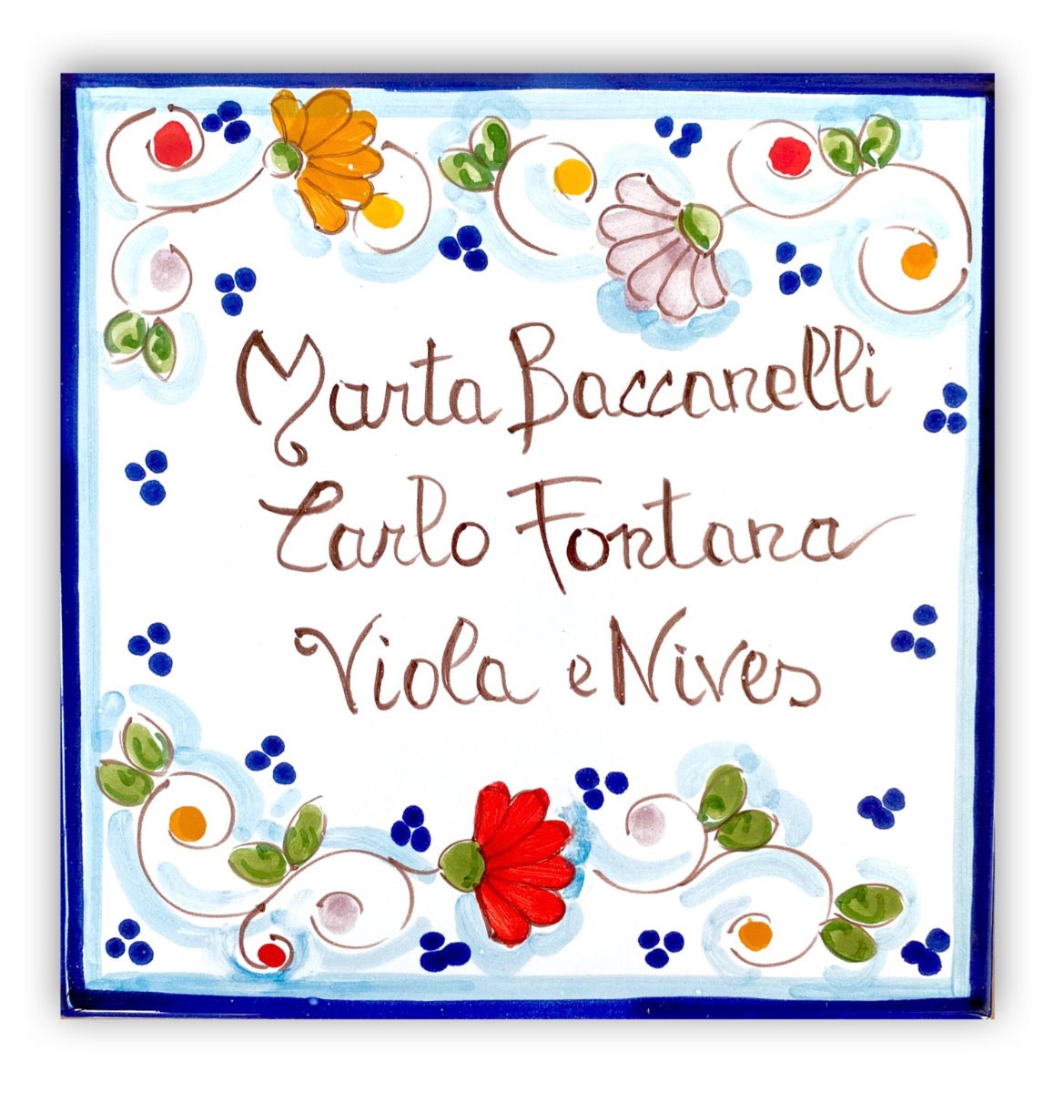 Mattonella in ceramica vietrese PRIMULA NEW personalizzabile
