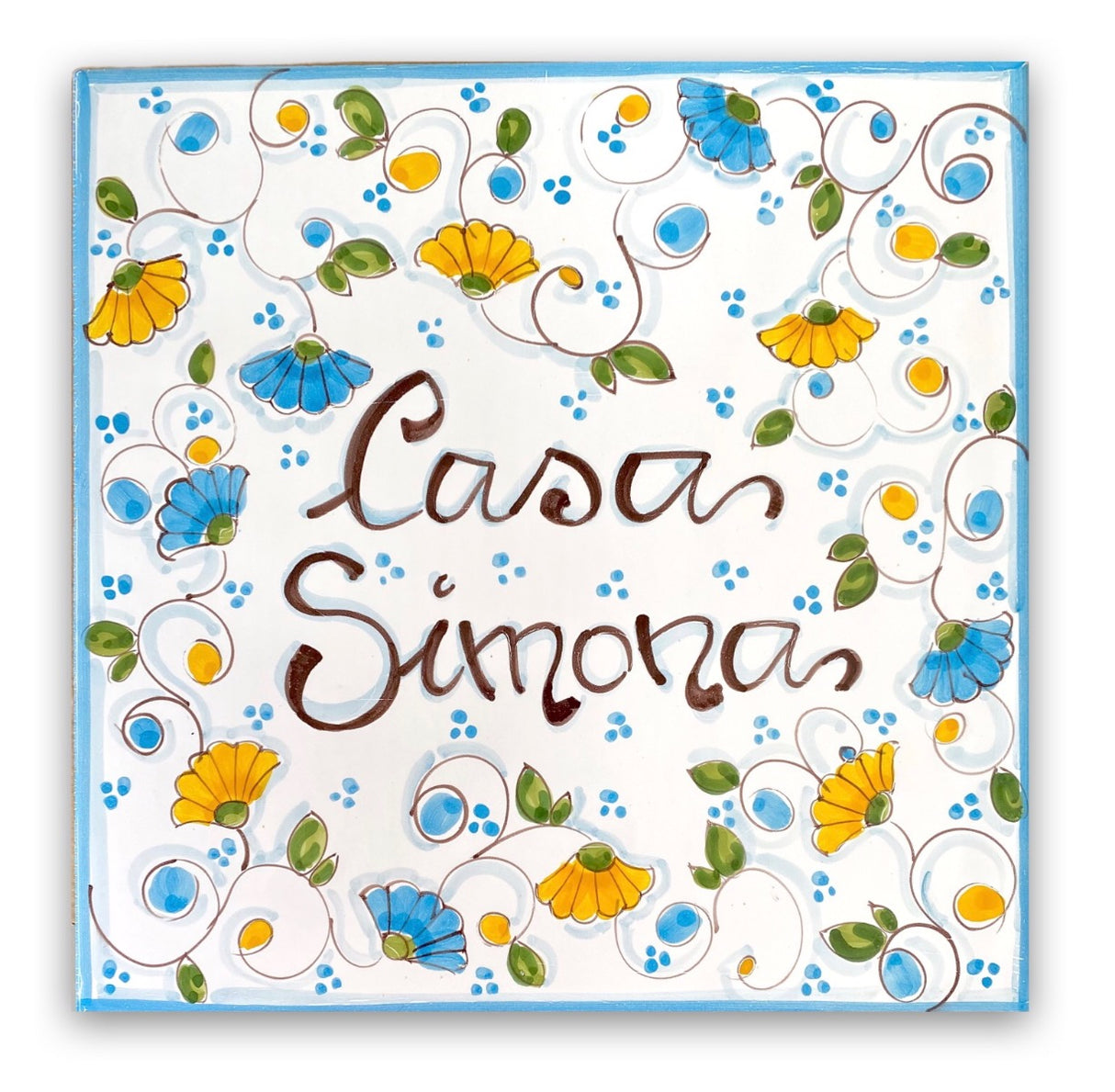 Mattonella personalizzabile Primula New in ceramica di Vietri