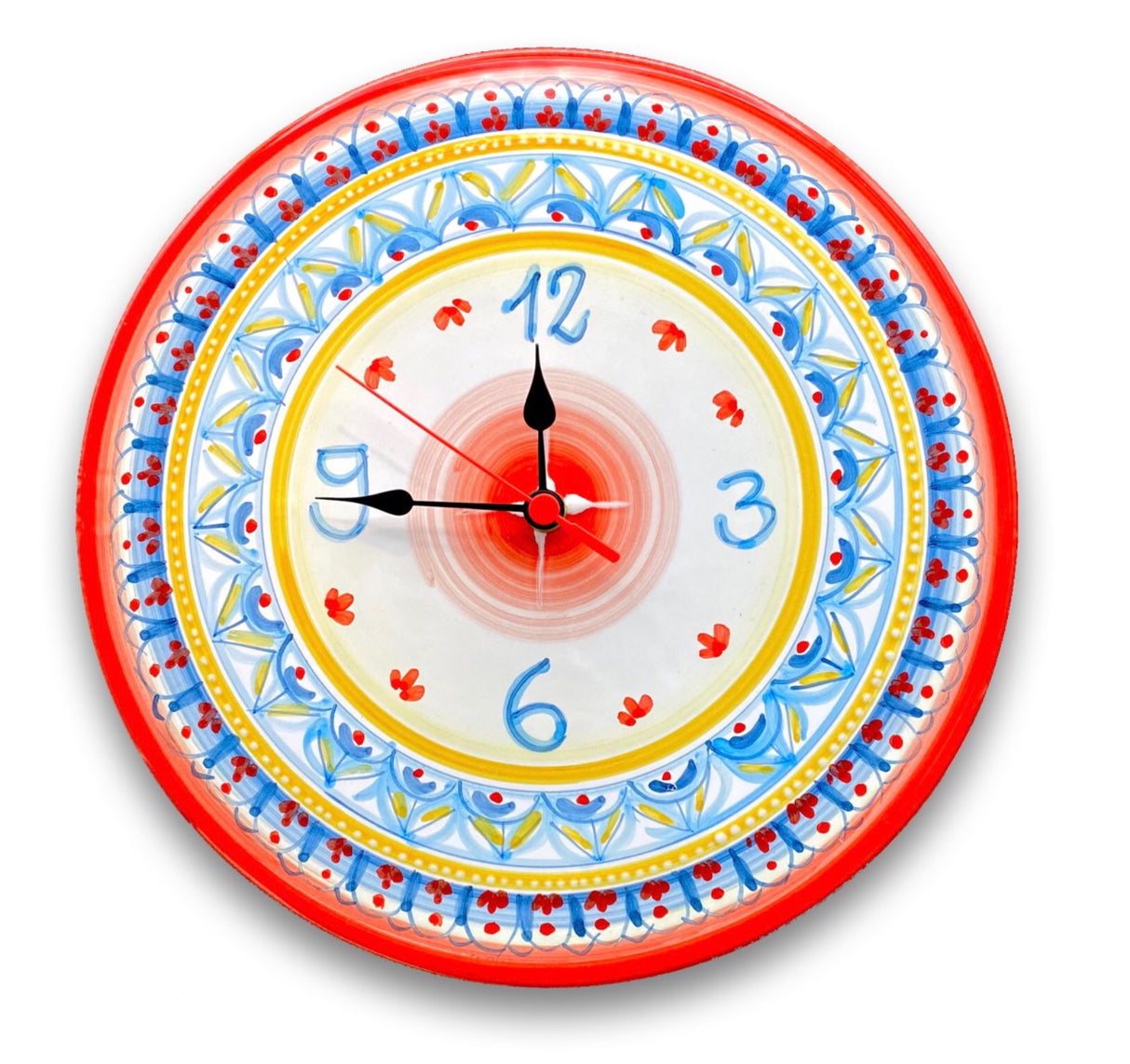 Orologio a disco in ceramica di Vietri