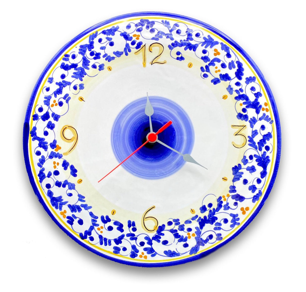 Orologio a disco in ceramica di Vietri