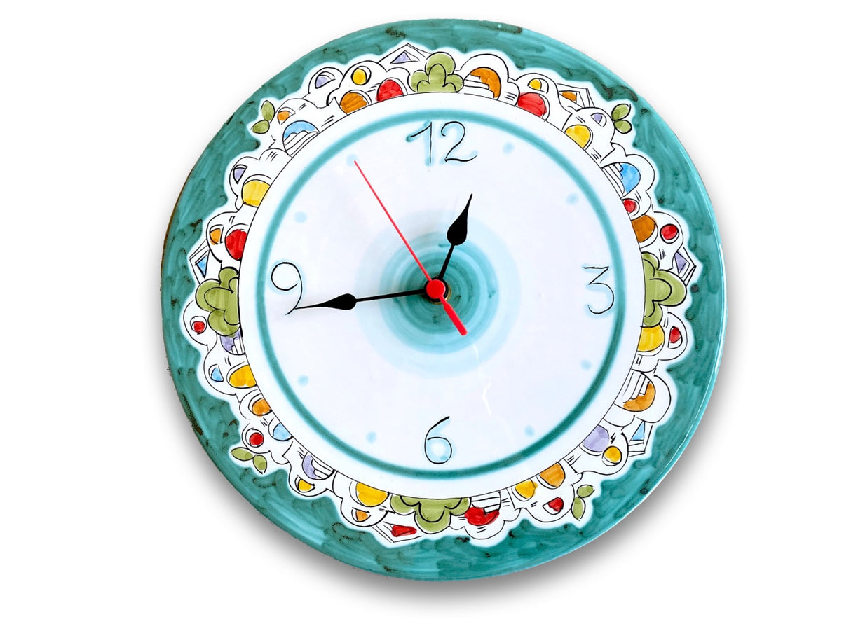 Orologio a disco in ceramica di Vietri