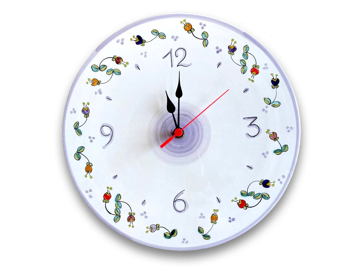 Orologio a disco in ceramica di Vietri