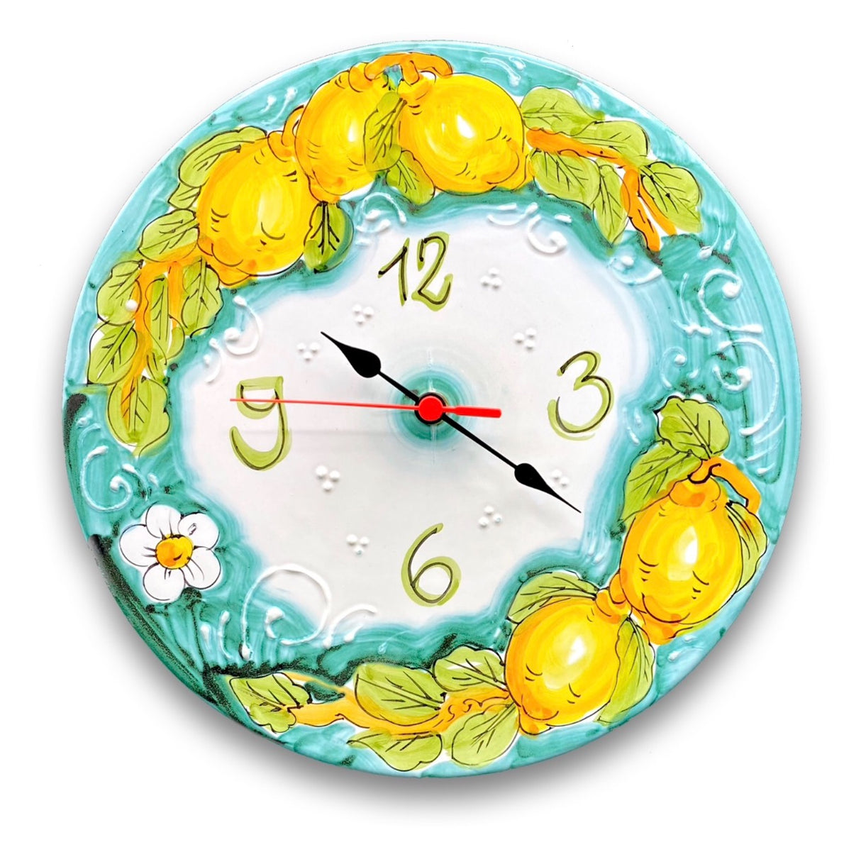 Orologio a disco in ceramica di Vietri