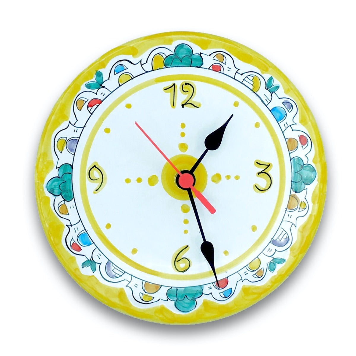 Orologio a disco in ceramica di Vietri