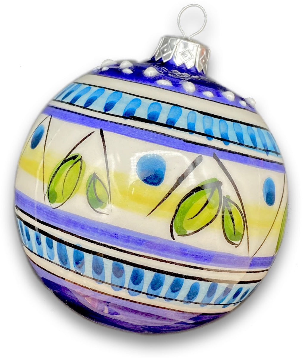 Pallina Natale decoro geometrico in ceramica di Vietri