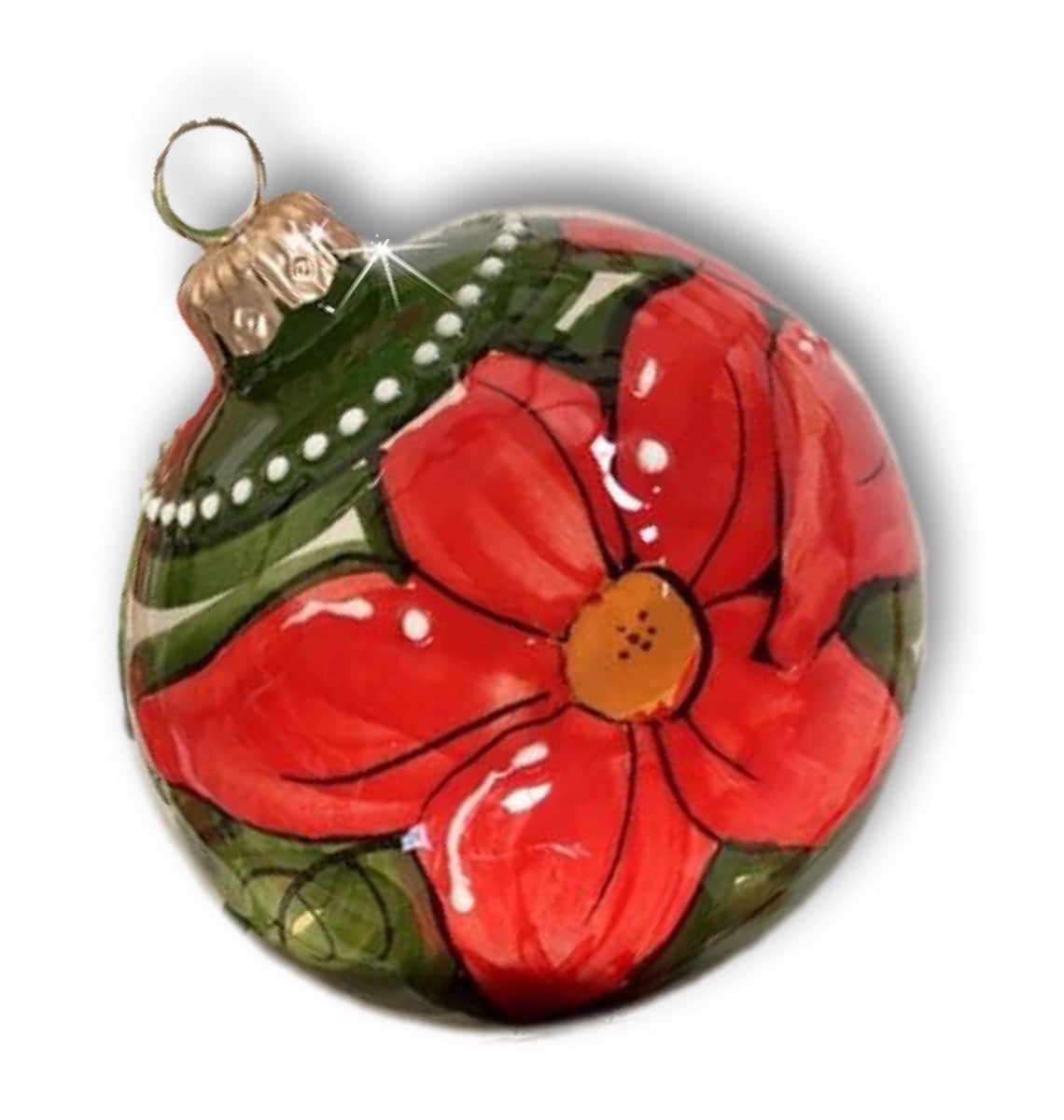 Pallina Natale in Ceramica Vietrese decoro STELLA DI NATALE