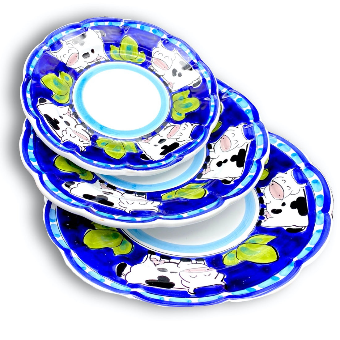 Piatto in ceramica di Vietri Mucca