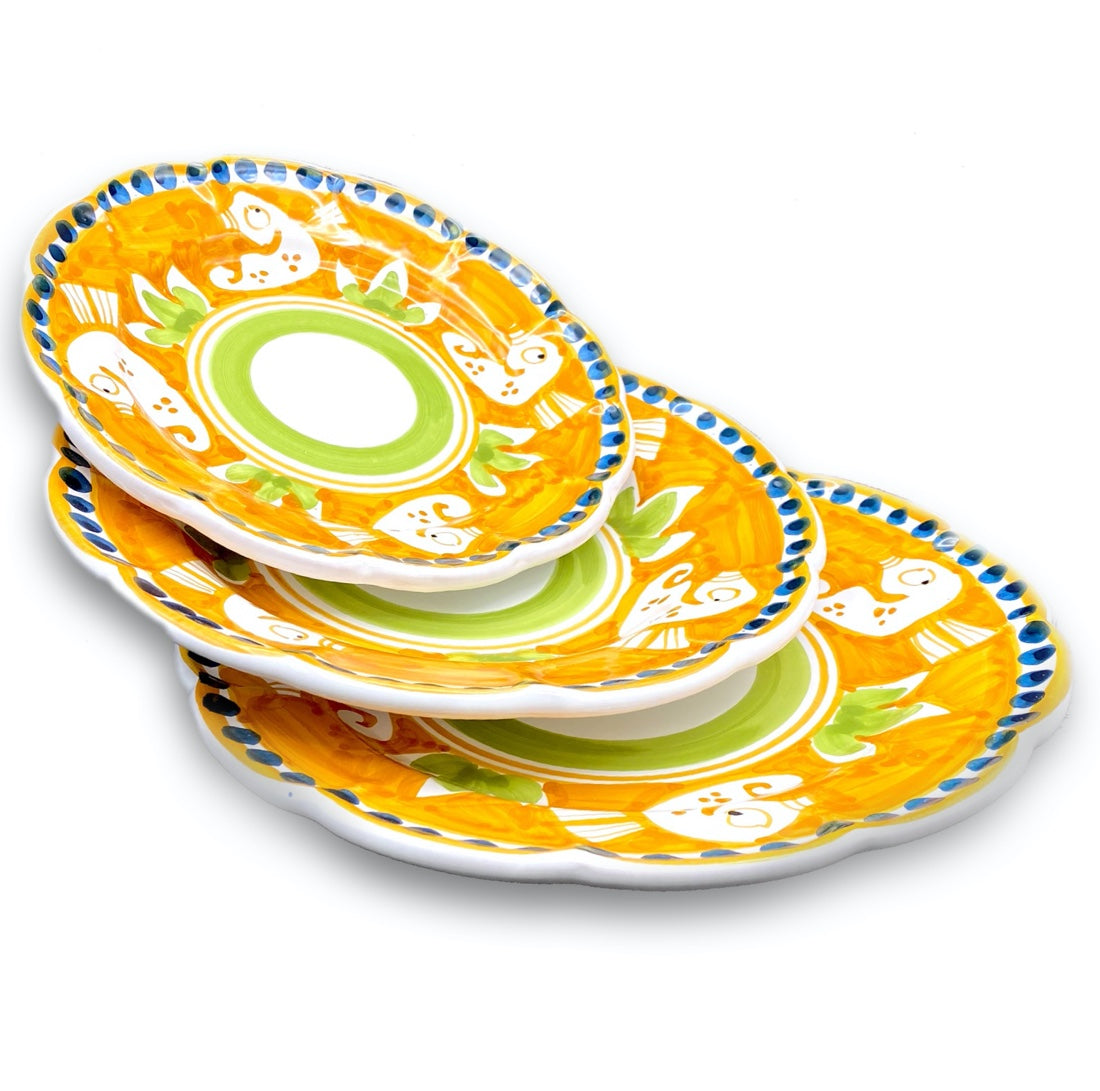 Piatto in ceramica di Vietri Ippocampo