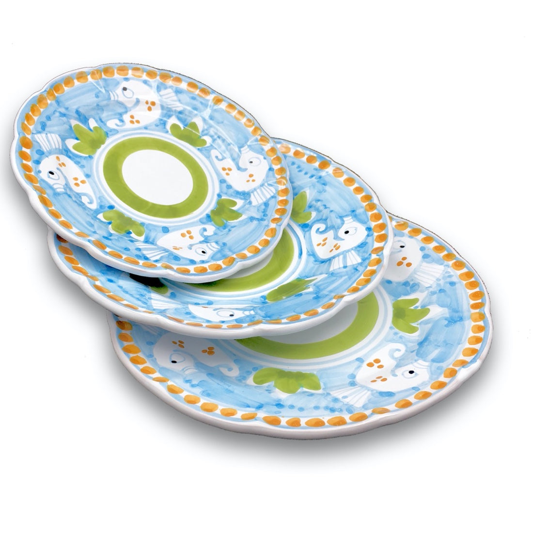 Piatto in ceramica di Vietri Ippocampo