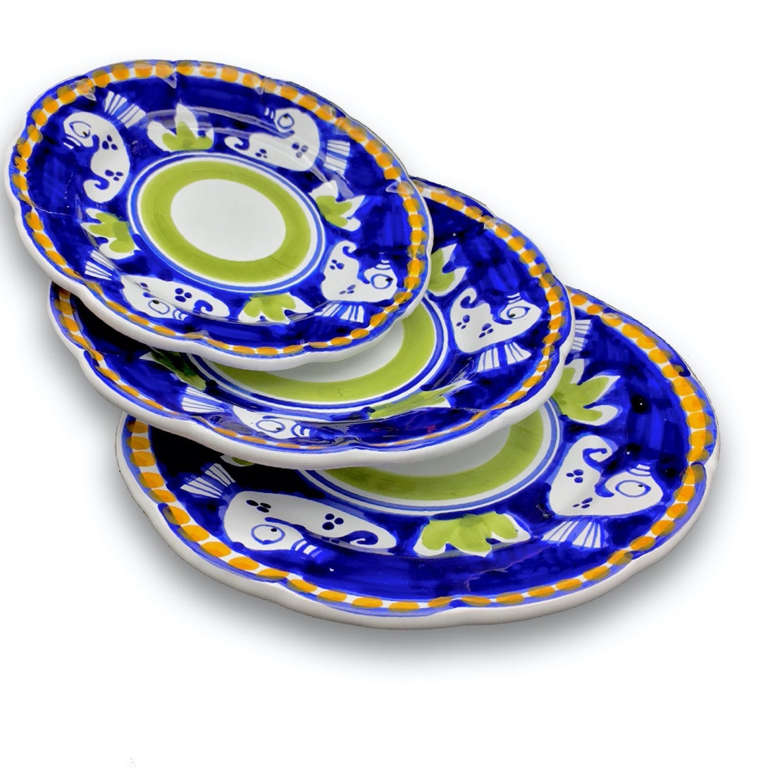 Piatto in ceramica di Vietri Ippocampo