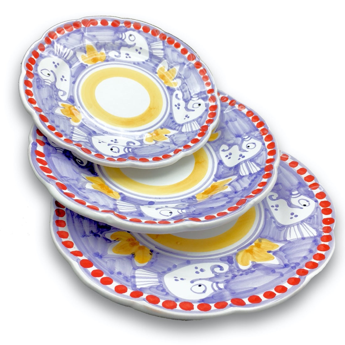 Piatto in ceramica di Vietri Ippocampo