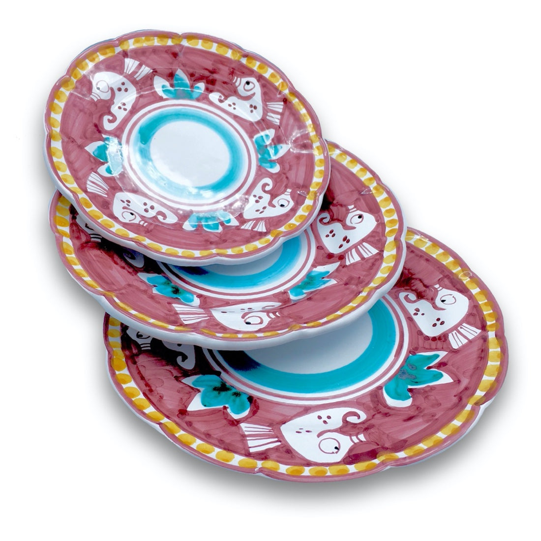 Piatto in ceramica di Vietri Ippocampo