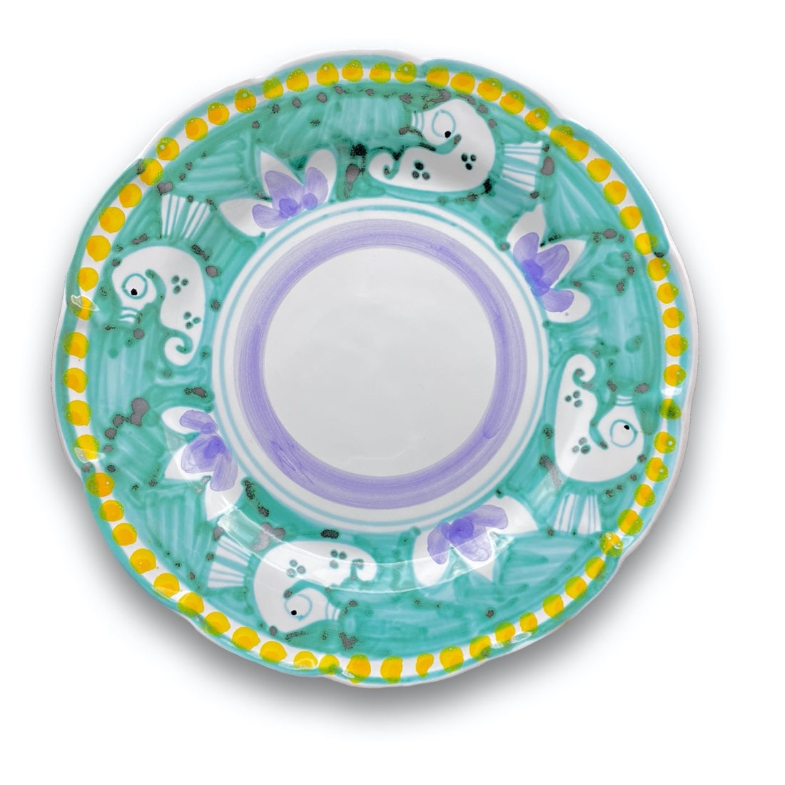 Piatto in ceramica di Vietri Ippocampo