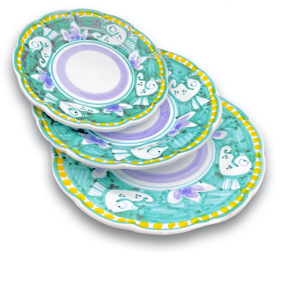 Piatto in ceramica di Vietri Ippocampo