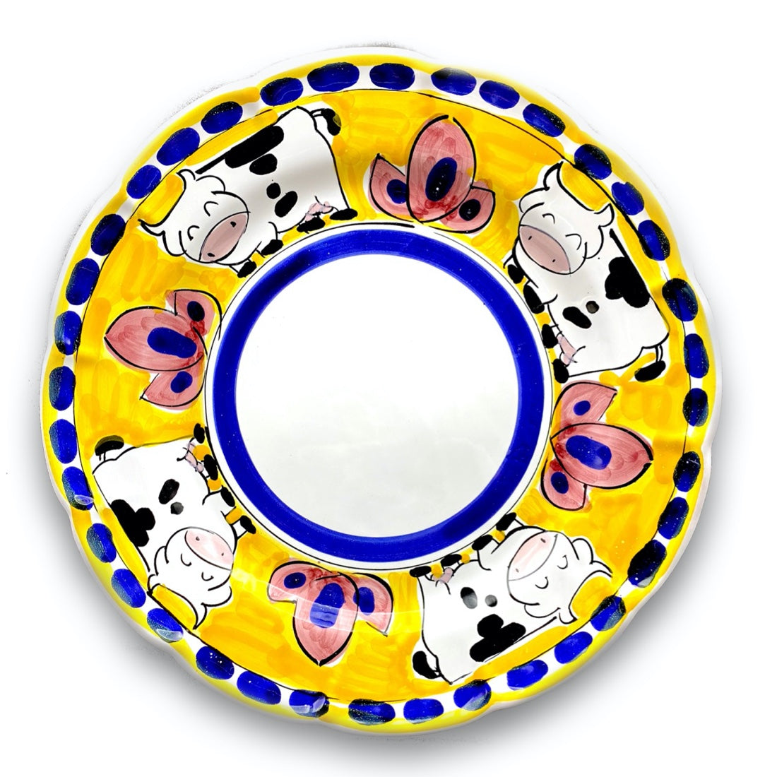 Piatto Vietri in Ceramica DECORO MUCCA NEW