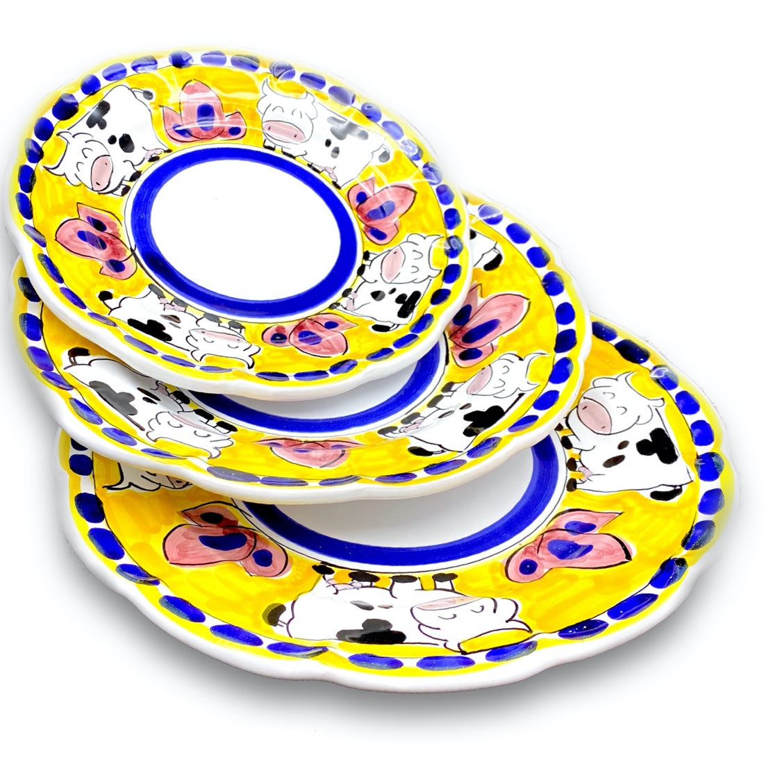 Piatto in ceramica di Vietri Mucca