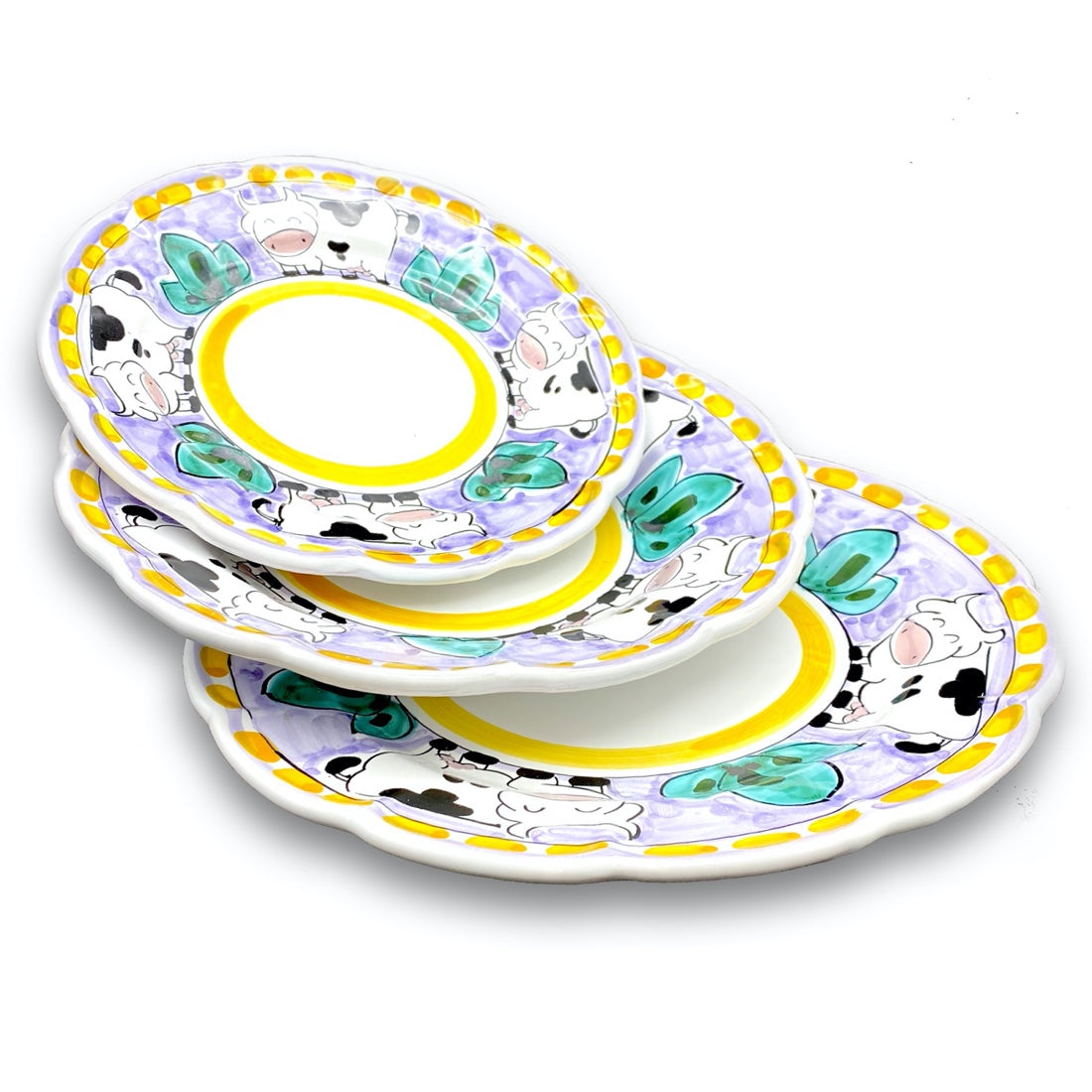 Piatto in ceramica di Vietri Mucca