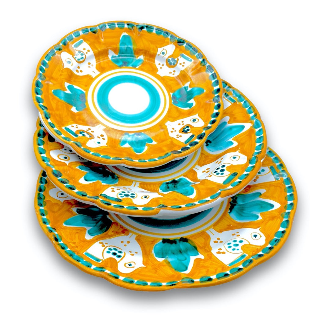 Piatto in ceramica di Vietri Pulcino