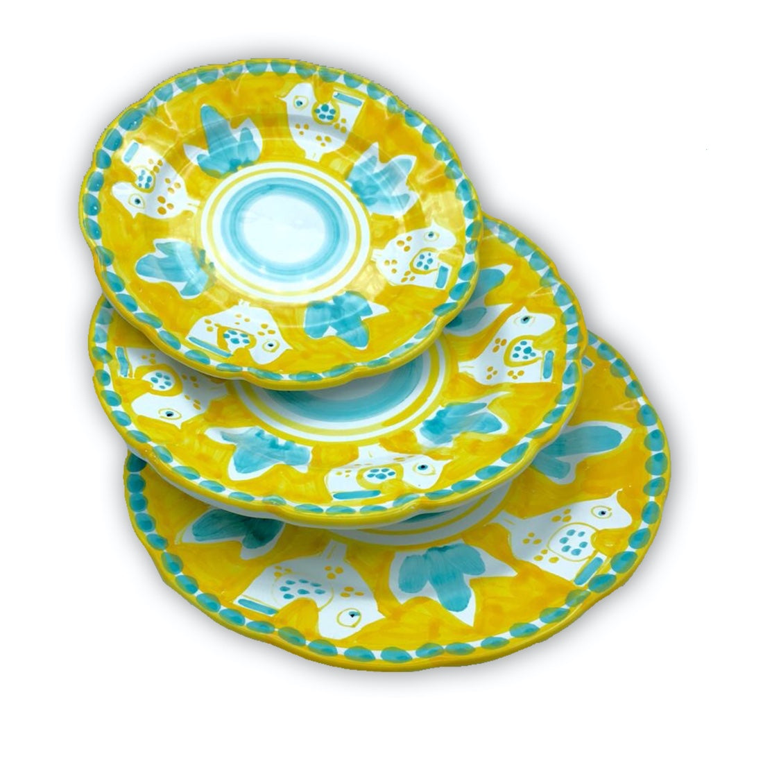 Piatto in ceramica di Vietri Pulcino