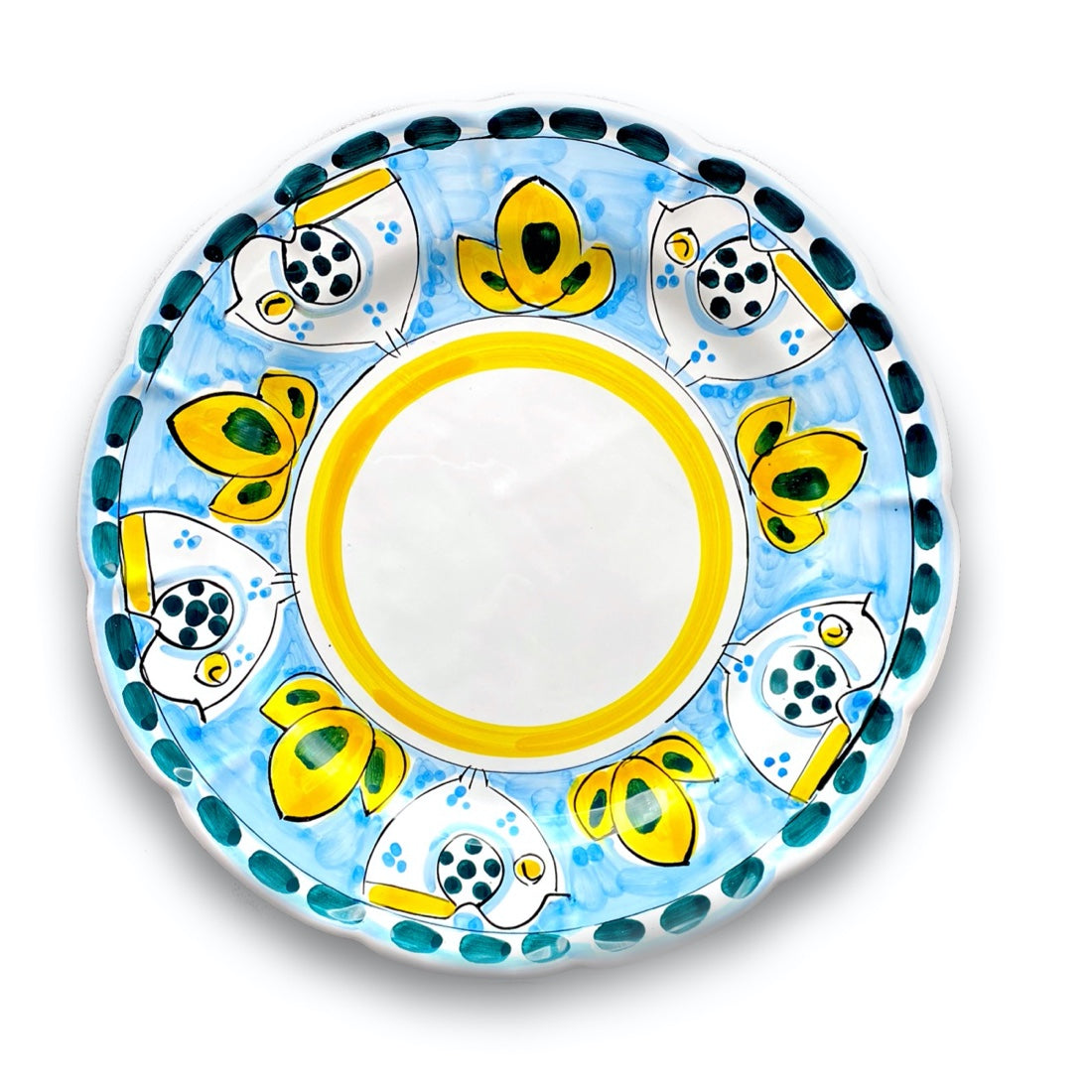 Piatto in ceramica di Vietri Pulcino New