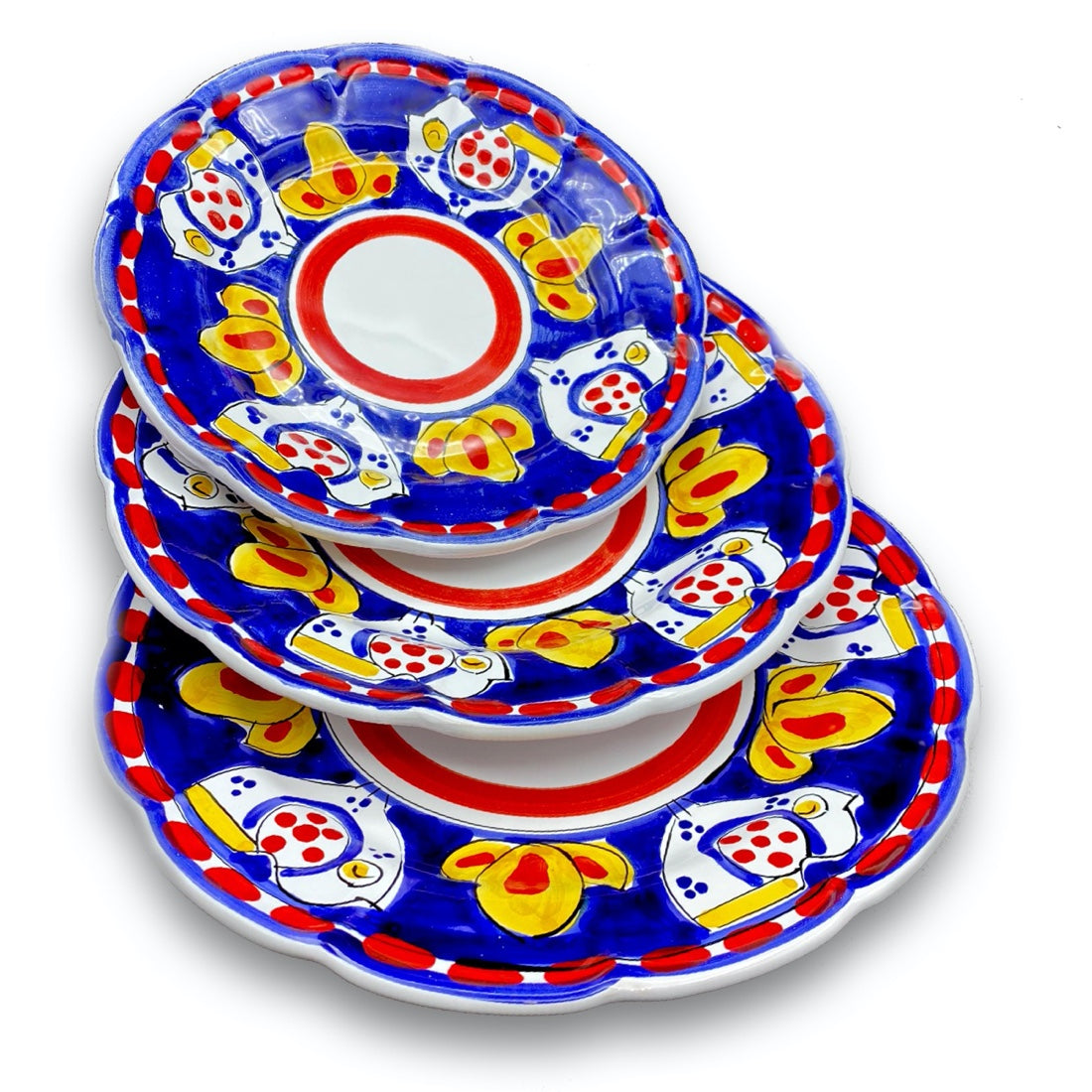 Piatto in ceramica di Vietri Pulcino New