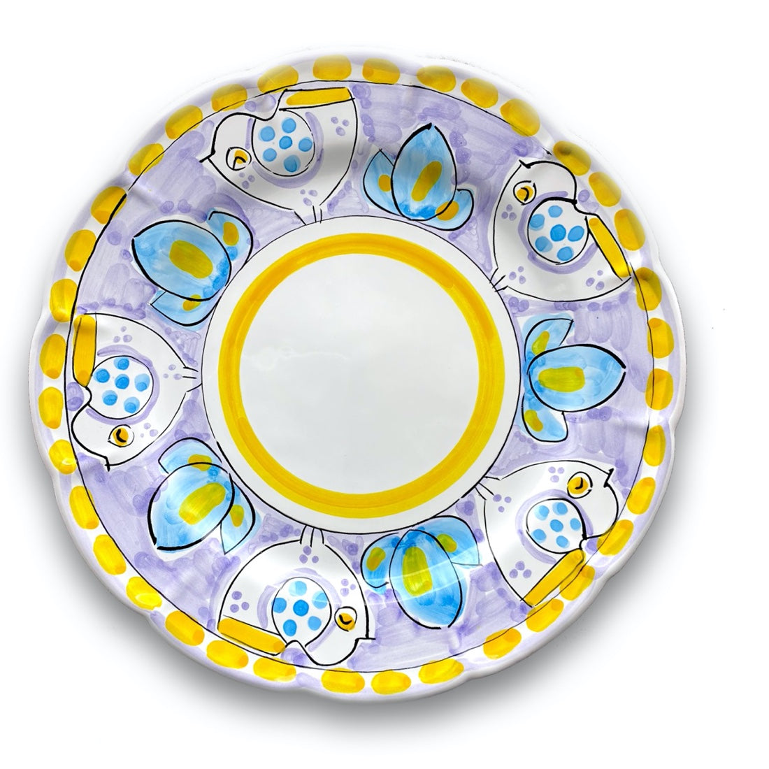 Piatto in ceramica di Vietri Pulcino New