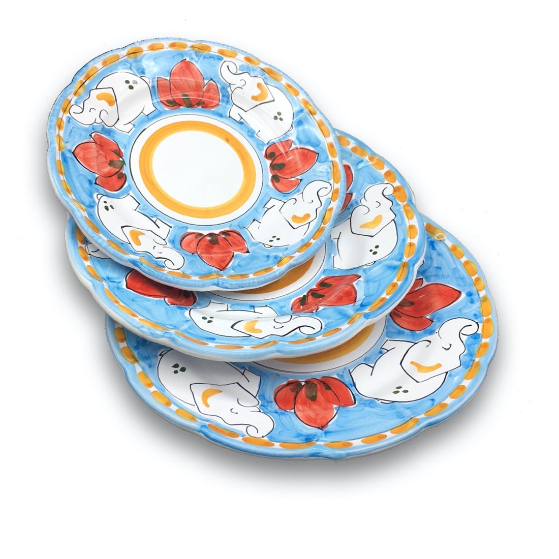 Piatto in ceramica di Vietri Elefante New