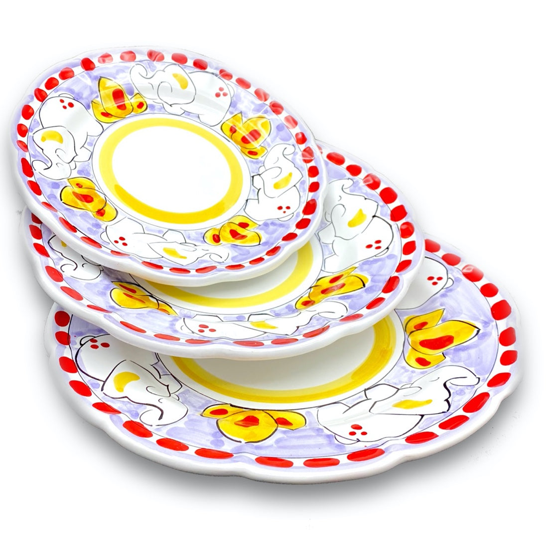 Piatto in ceramica di Vietri Elefante New