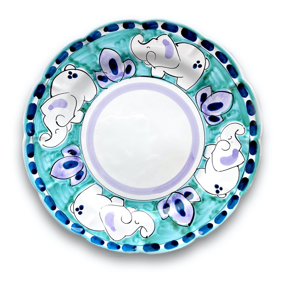 Piatto in ceramica di Vietri Elefante New