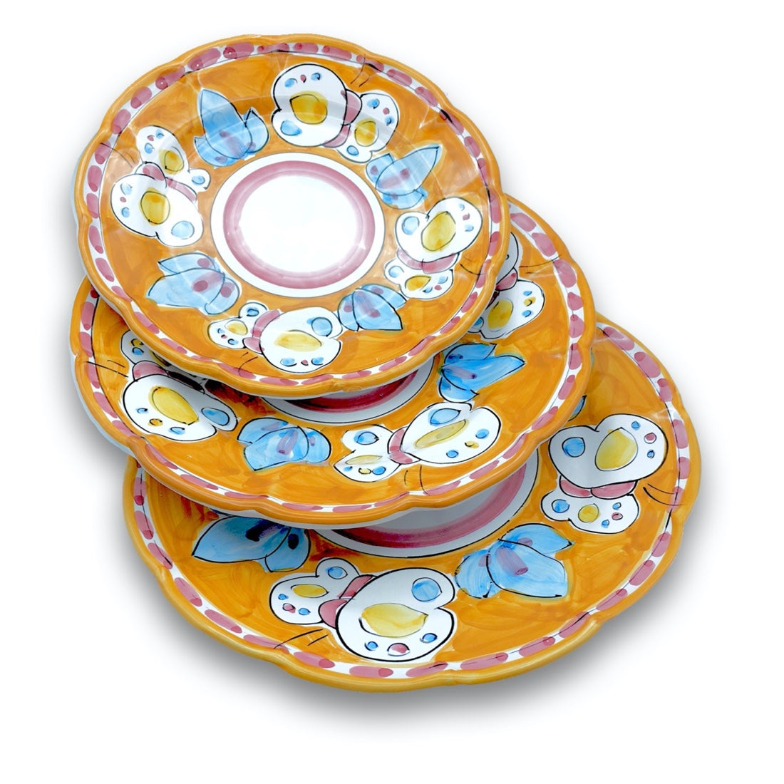 Piatto in ceramica di Vietri Farfalla