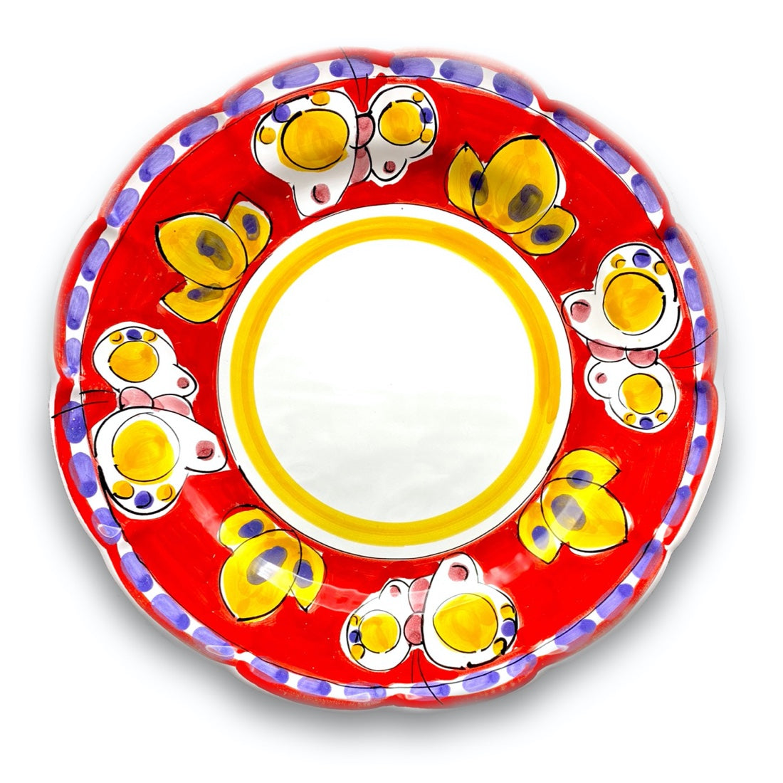 Piatto in ceramica di Vietri Farfalla