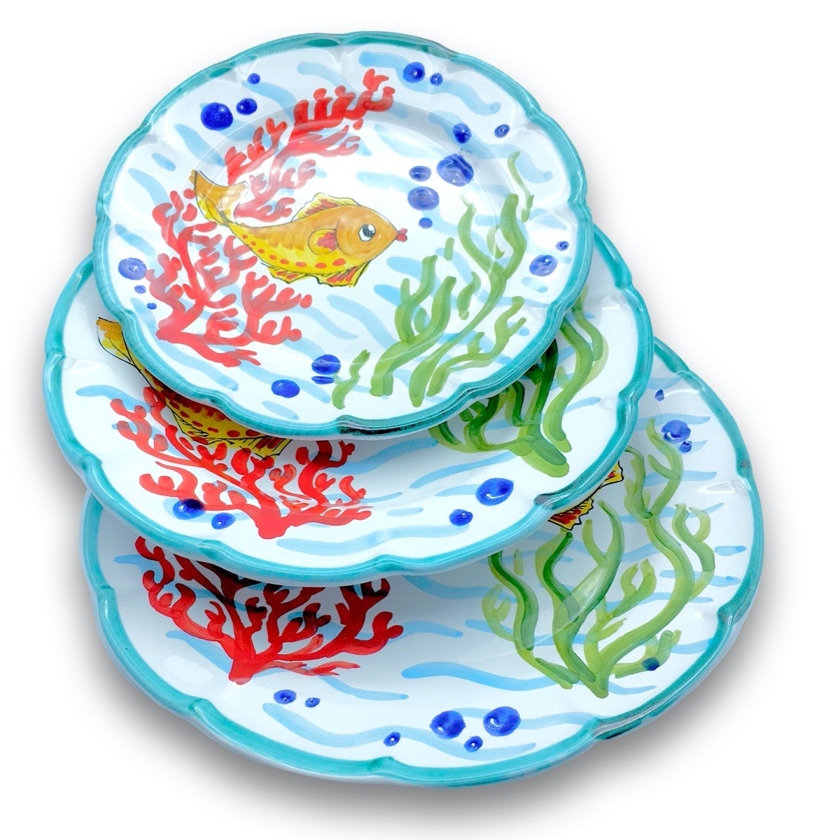 Piatto in ceramica di Vietri Fondo Mare