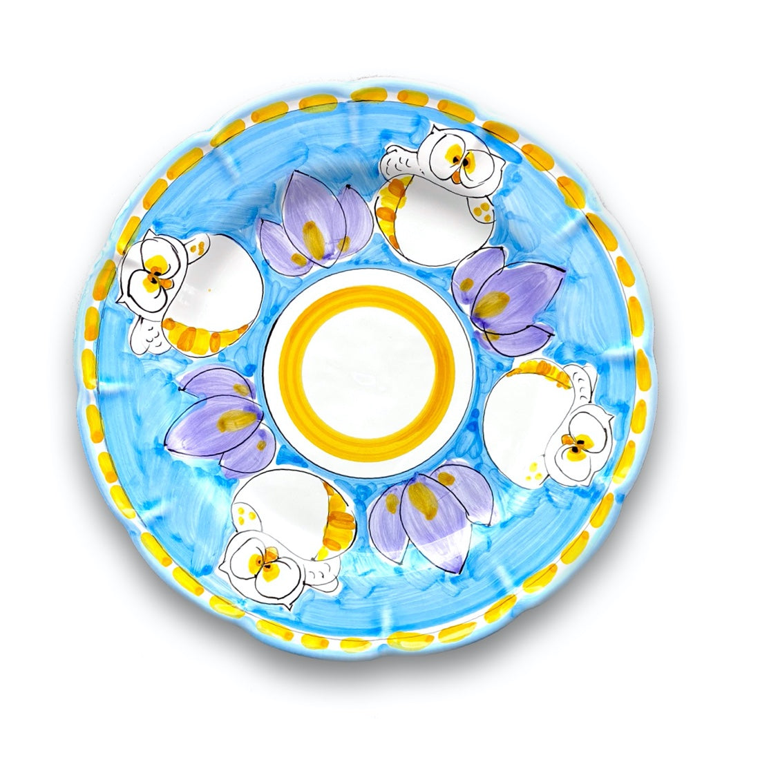 Piatto in ceramica di Vietri Gufo