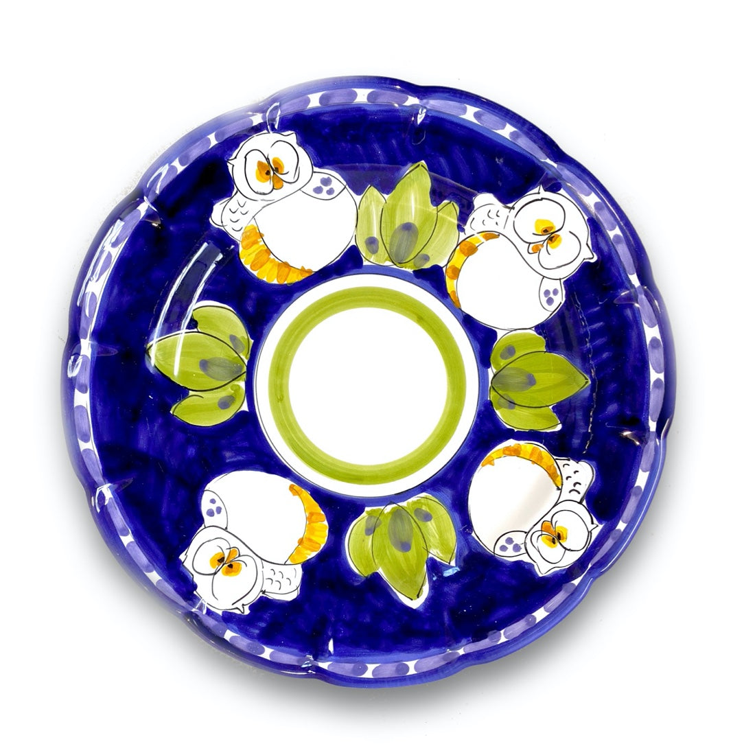 Piatto in ceramica di Vietri Gufo