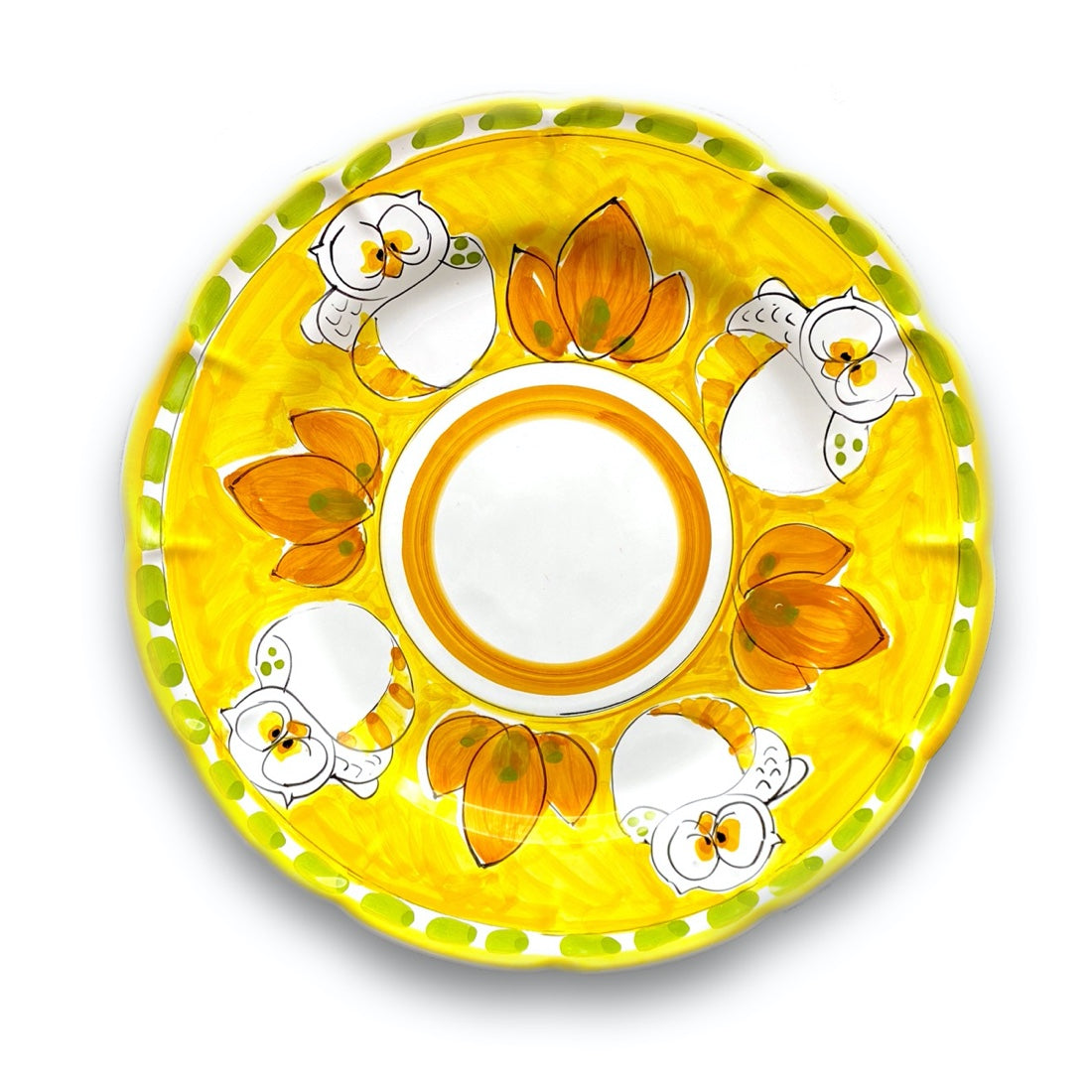 Piatto in ceramica di Vietri Gufo