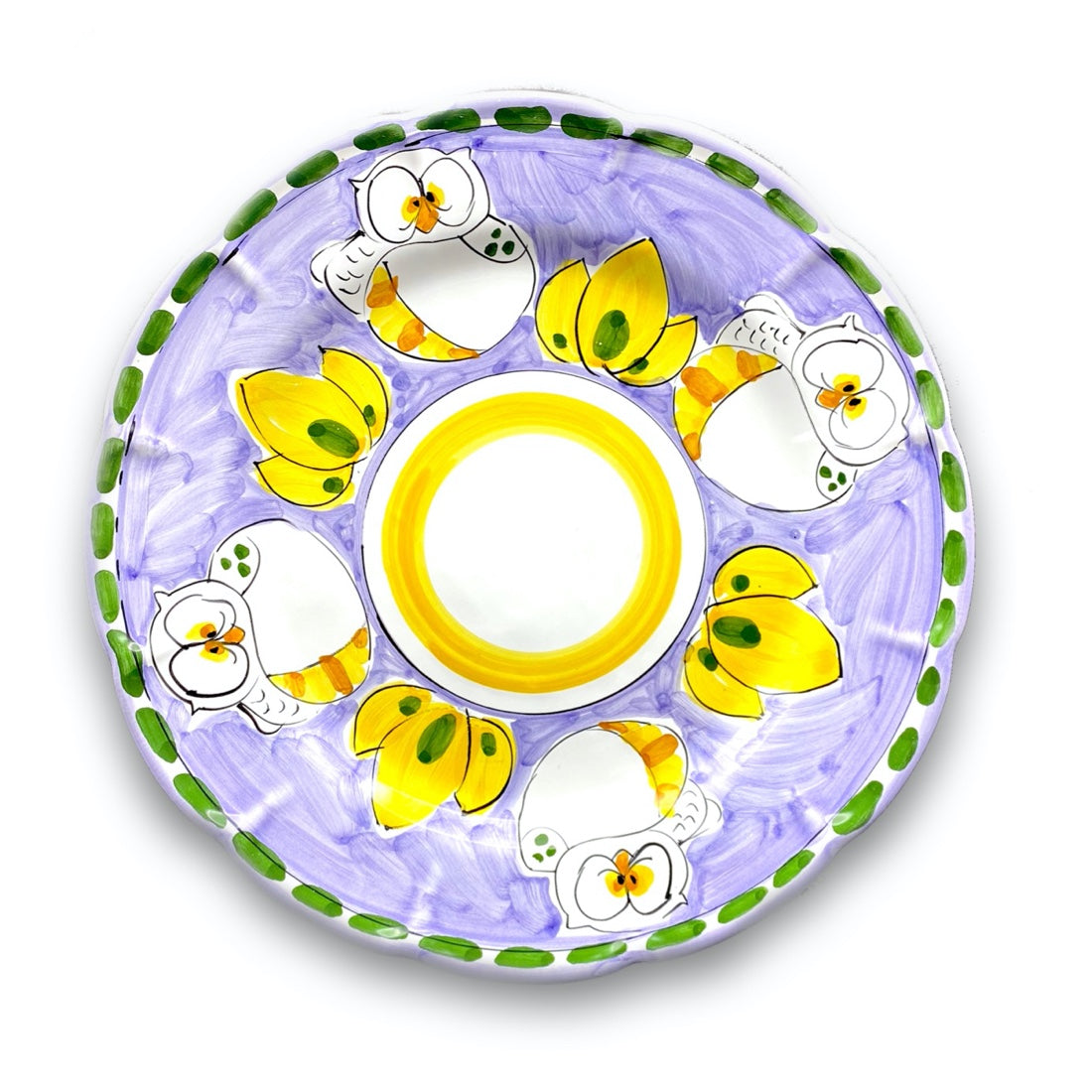 Piatto in ceramica di Vietri Gufo