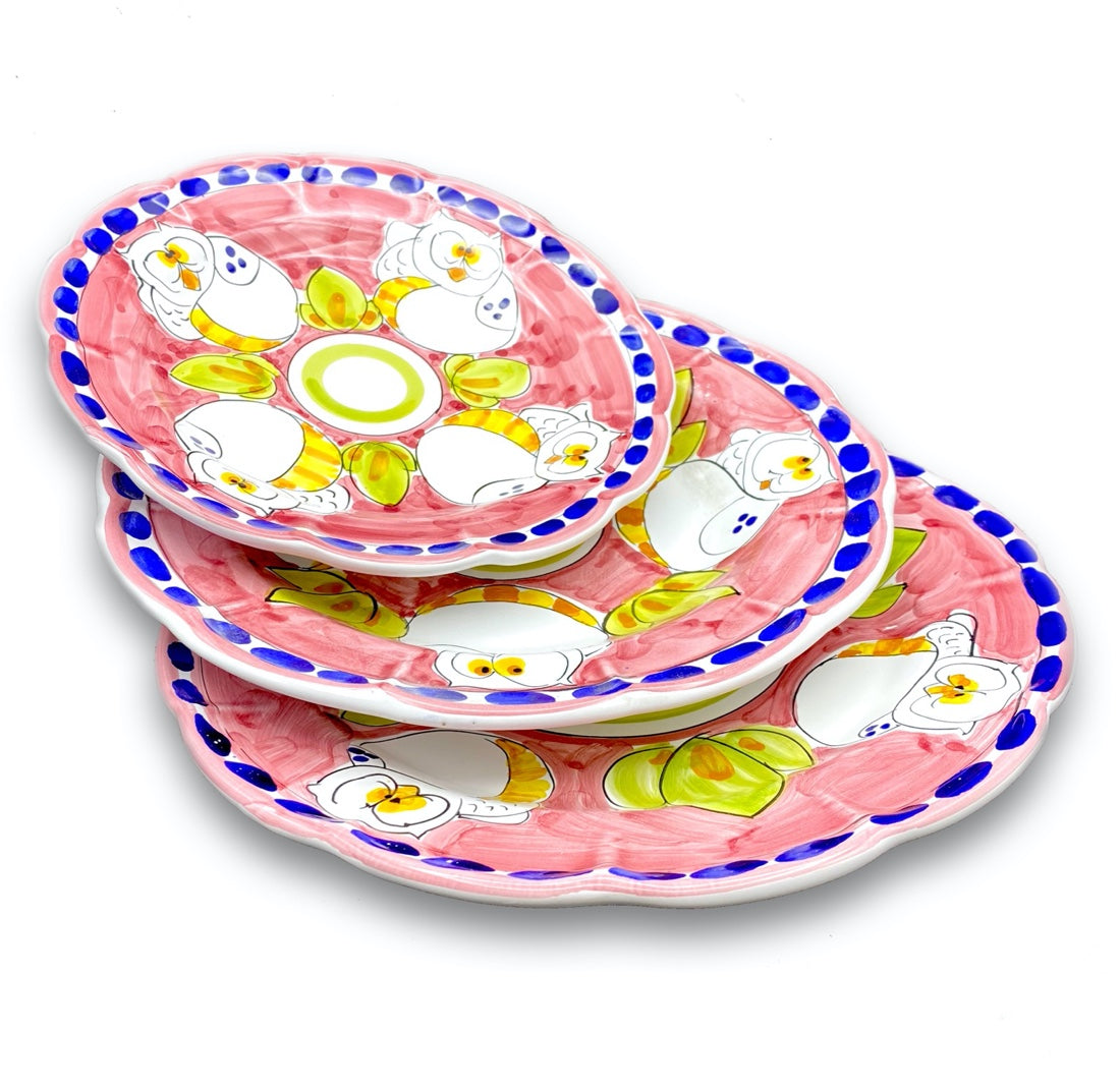 Piatto in ceramica di Vietri Gufo