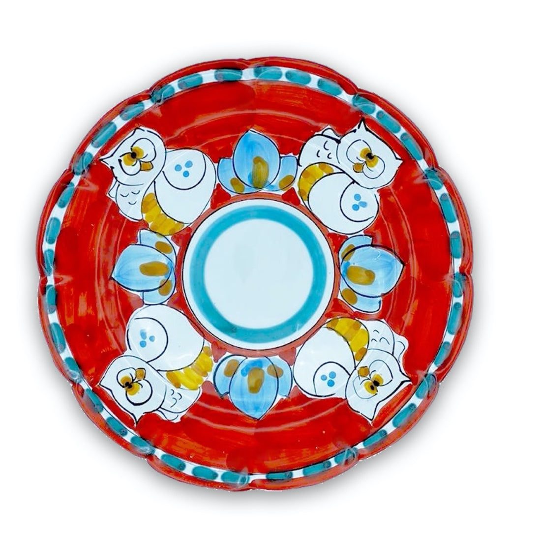 Piatto in ceramica di Vietri Gufo
