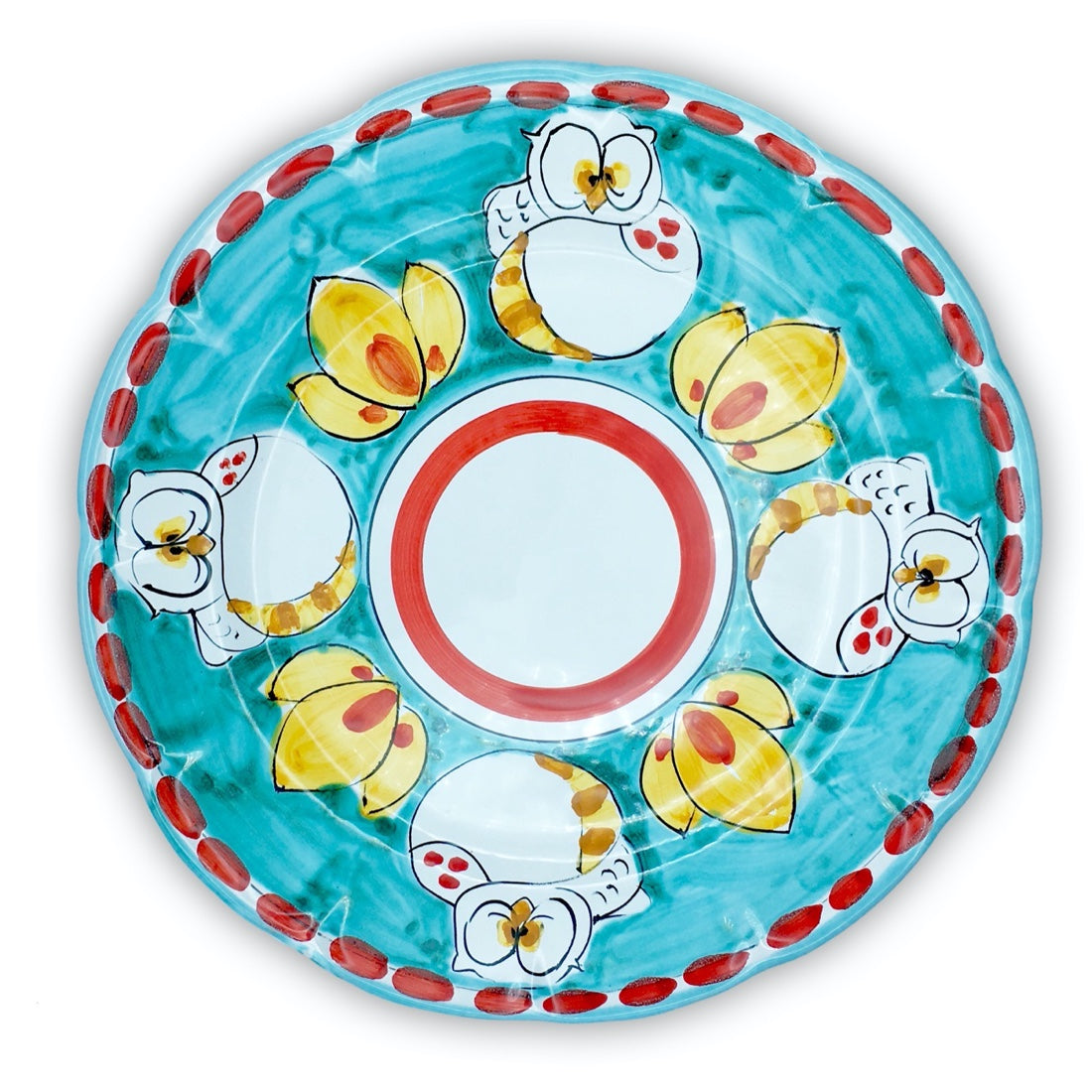 Piatto in ceramica di Vietri Gufo