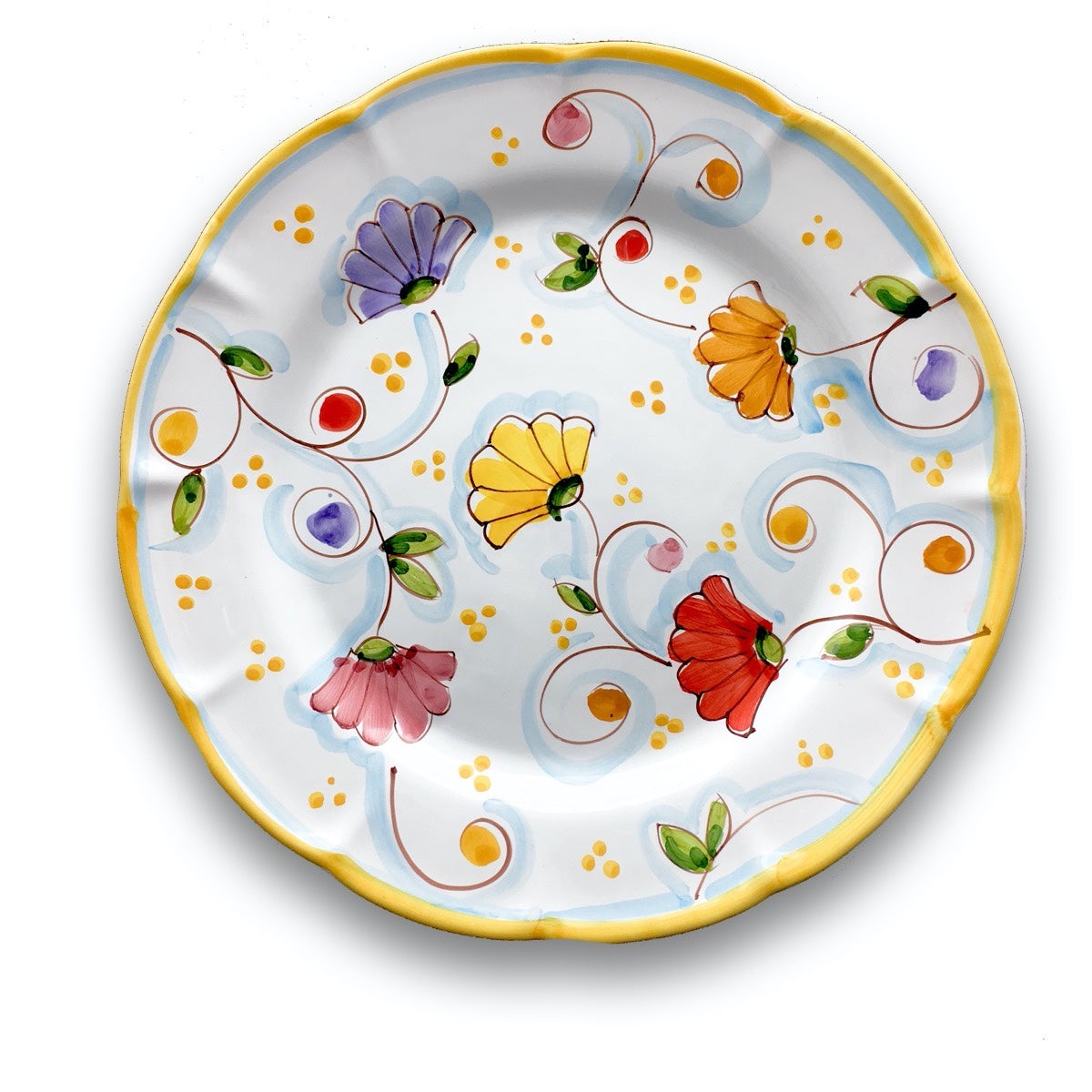 Piatto in ceramica di Vietri Primule New