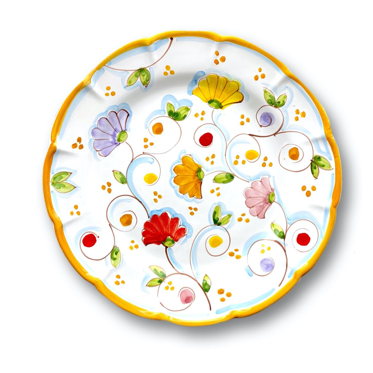 Piatto in ceramica di Vietri Primule New